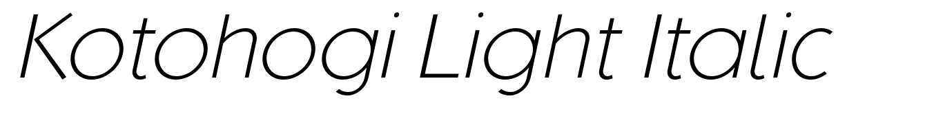 Kotohogi Light Italic